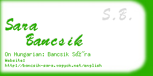 sara bancsik business card